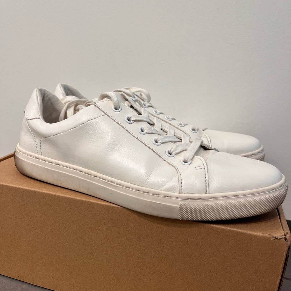 Banana Republic Vegan White Leather Sneakers Minimalist Design